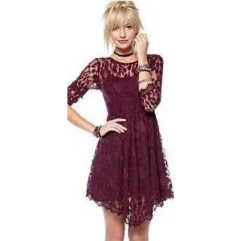 FREE PEOPLE Cocktail Lace Mini Dress/ size 6